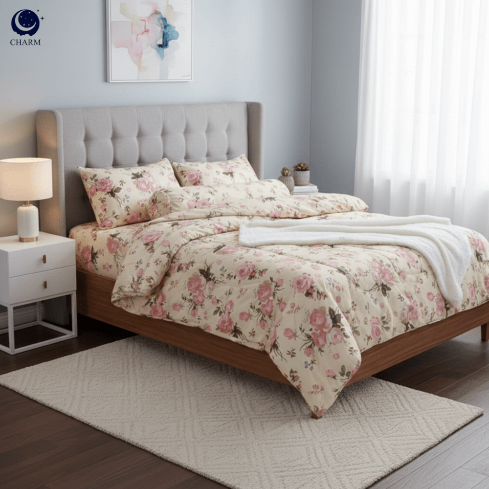 ชุดผ้าปูที่นอน 6 ฟุต 6 ชิ้น CHARM รุ่น CLASSIC ลาย CLASSIC ROSE_9